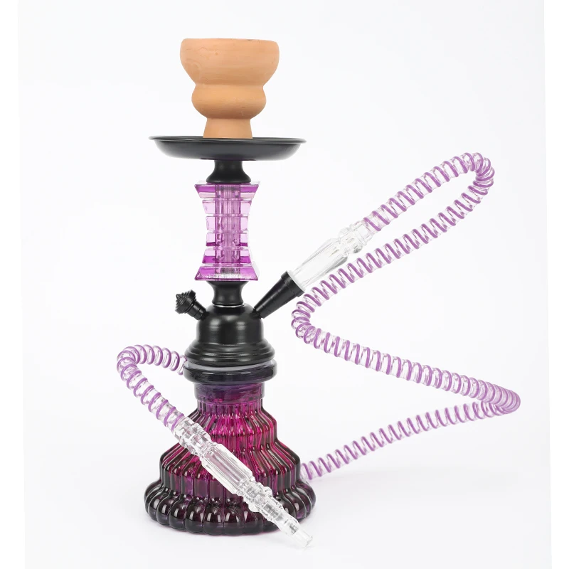 Color Double Tube Cheap Mini Hookah Small Shisha Box Hookah Set Glass Disposable Pumpkin Hookah