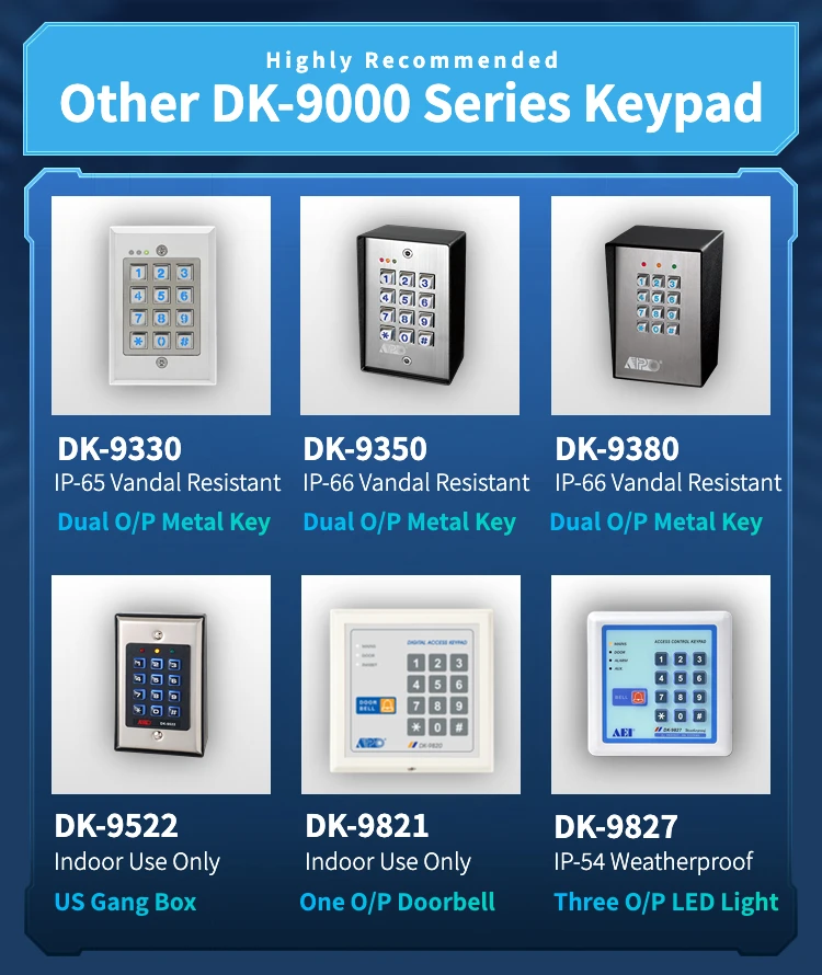 Dk9520 Back Light Led Keyboard Access Control Single Output Apo Keypad