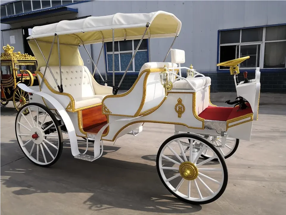 Factory Price Sightseeing Horse Carriage Wagon Princess Wedding Horse Cart Marathon Victoria