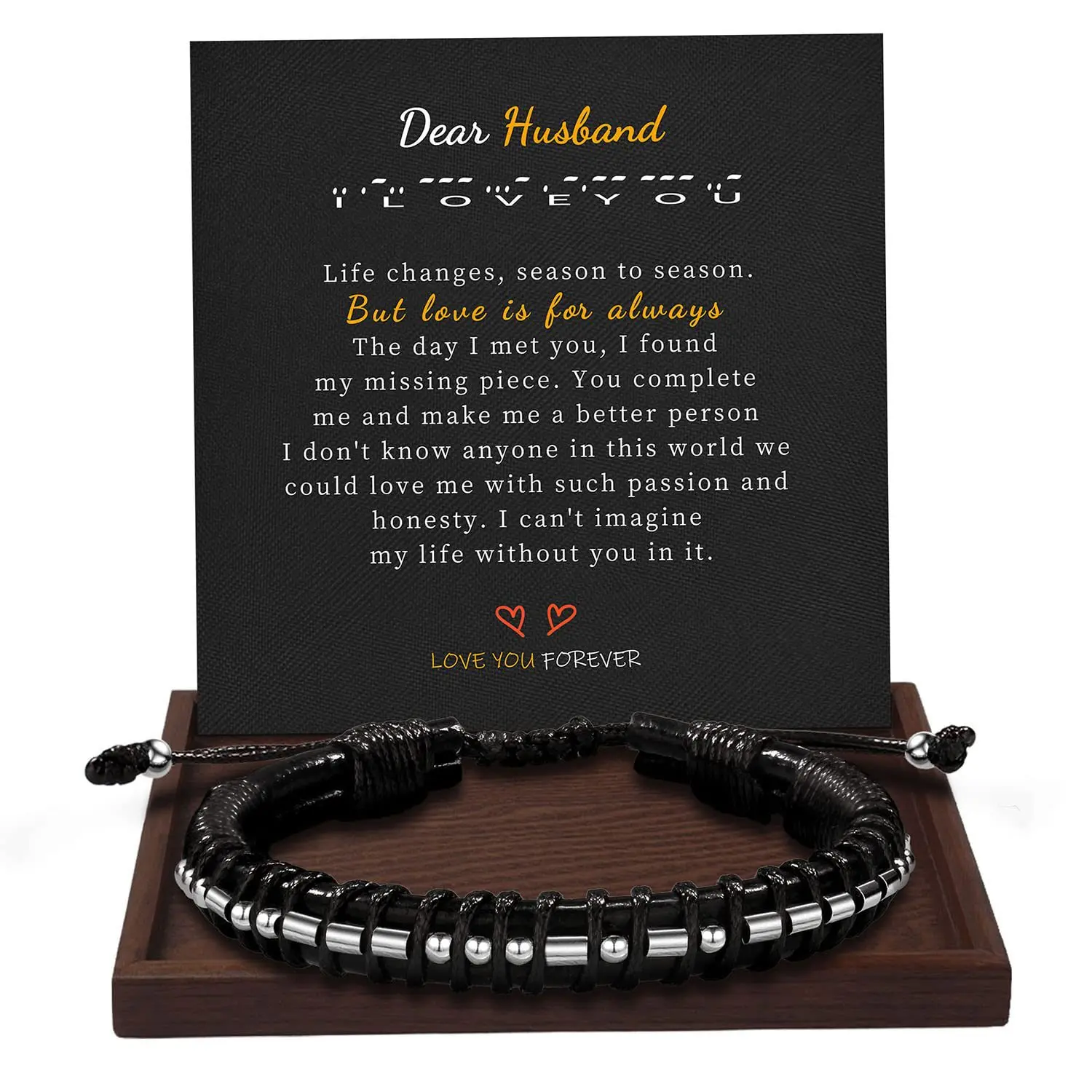 Inspiration Gifts Jewelry for Men Adjustable Braided Morse Code 
