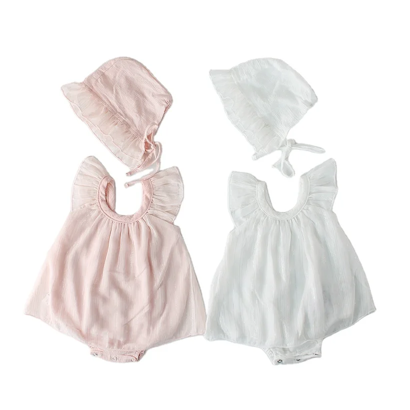 Детское летнее платье с рукавом «полная луна» серебристая юбка для ползания 100