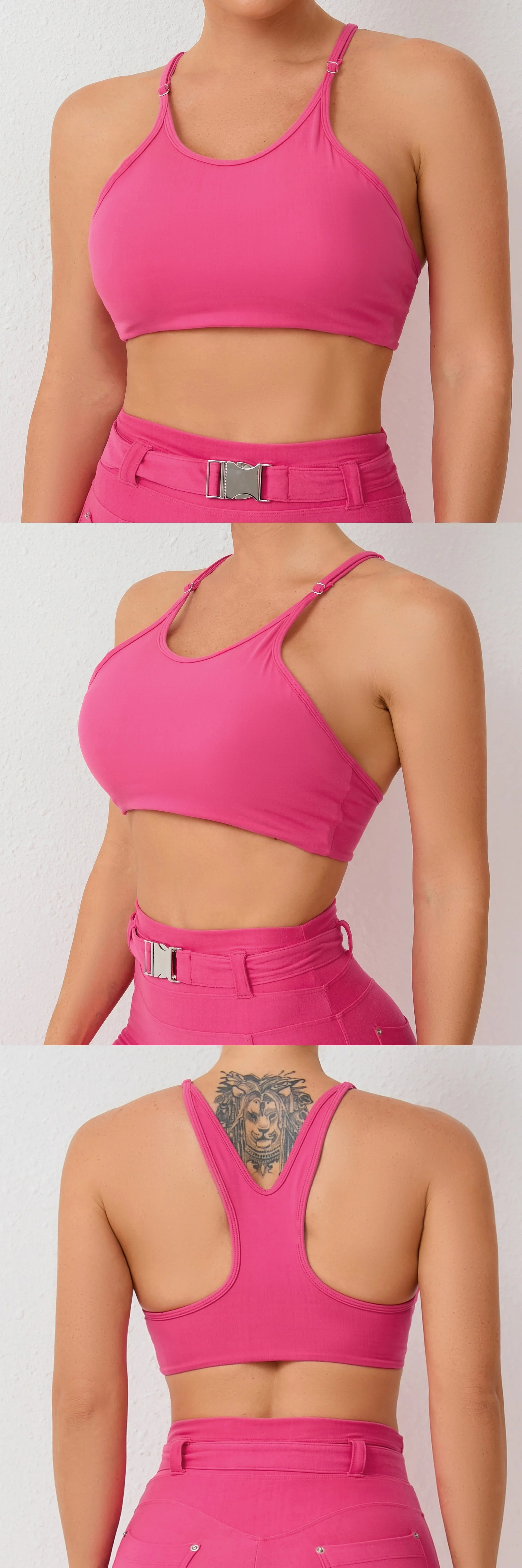 One-piece Adjustable sports bra for women high-intensity shock-proof fitness running bra yoga wear beautiful back bra details