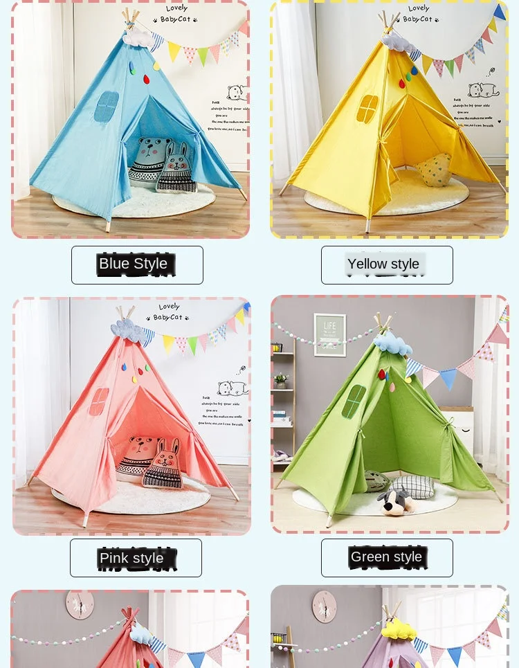 Baby Tents Portable Foldable Game Teepee Cartoon Cute Indian Children's ...