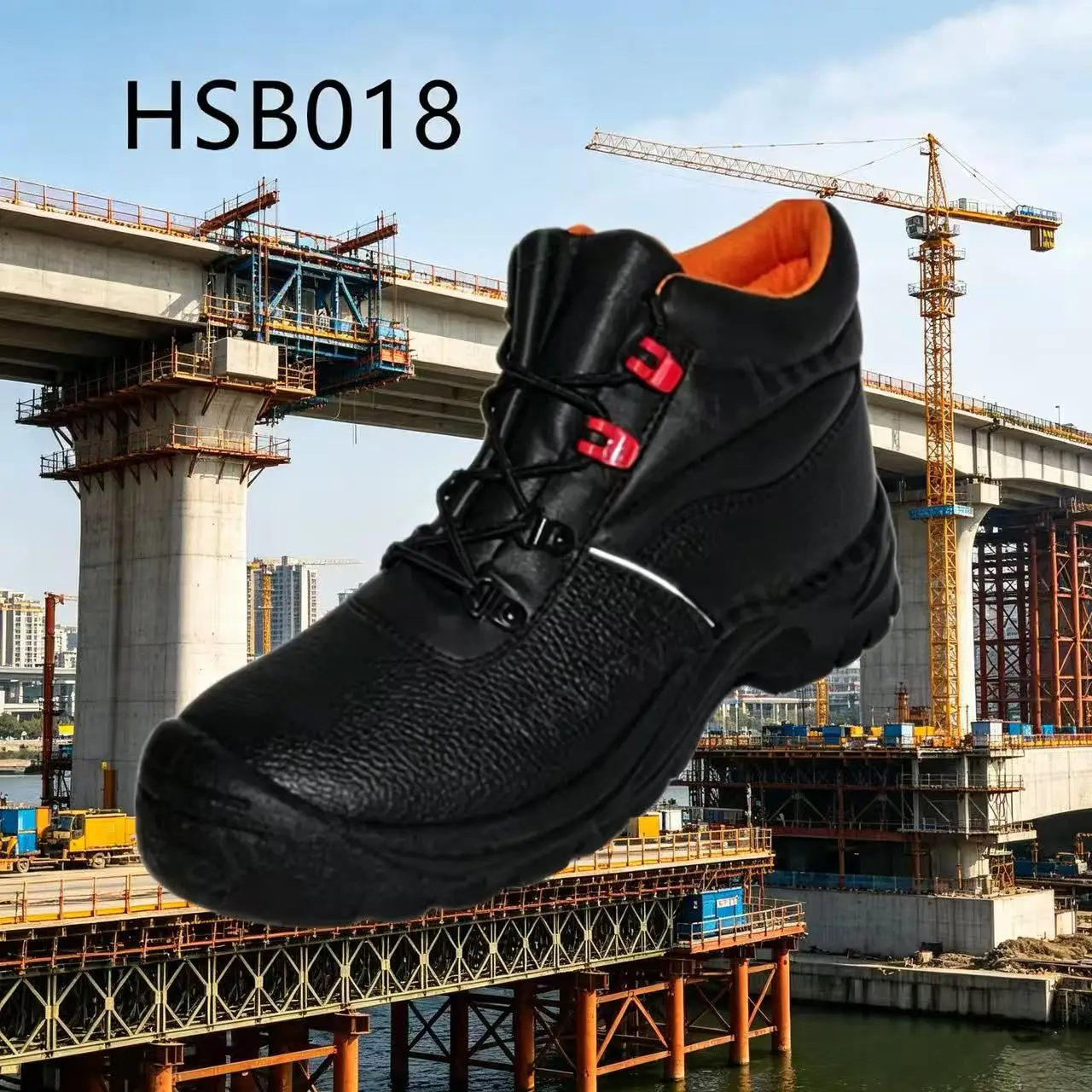 ZYF,night Low-visibility Operation Reflector Design Safety Boots Factory Staff Anti-scratch Plaid Leather Work Footwear HSB018