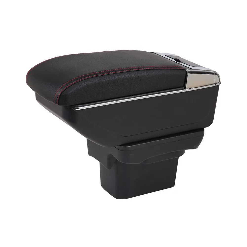 product retrofit multifunctional usb car armrest box customizable logo color and size universal leather picture front car interior parts-6