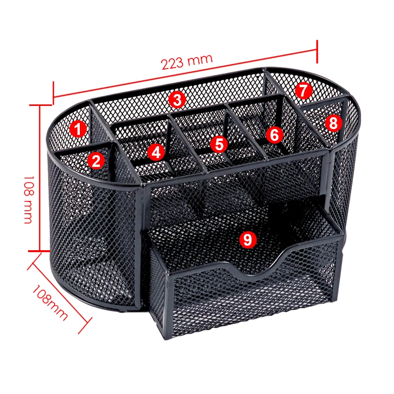 Foska Large Metal Desk Tidy - Organize with Style