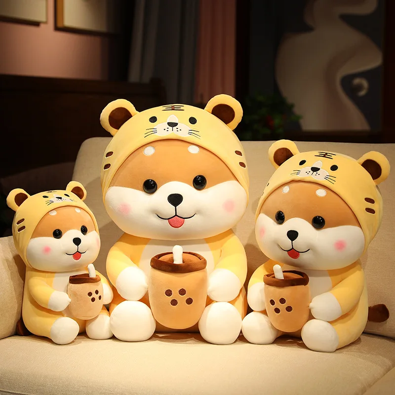 Customized High Quality Cute Corgi Milk Tea Plush Toy Mascot Children's Gift Stuffed Corgi Dog Doll Animal Plush Toy