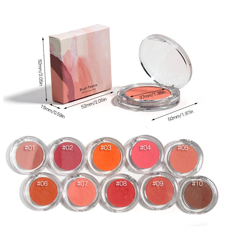 Оптовая продажа макияж веганские румяна индивидуальная пудра розовые для макияжа фирменная марка