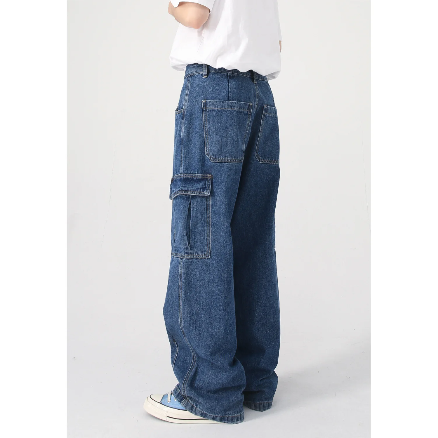 Casual Straight Washed Pockets Custom Denim Pants Fabric Male Denim Jeans Man Men's Jeans Men