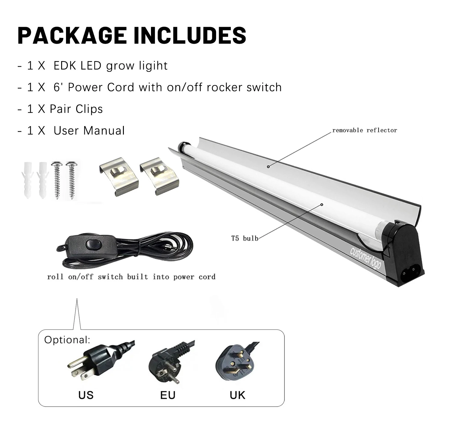 Hydroponic 4ft Ho 54w Grow Light Edj Fluorescent Hanging Fixture ...