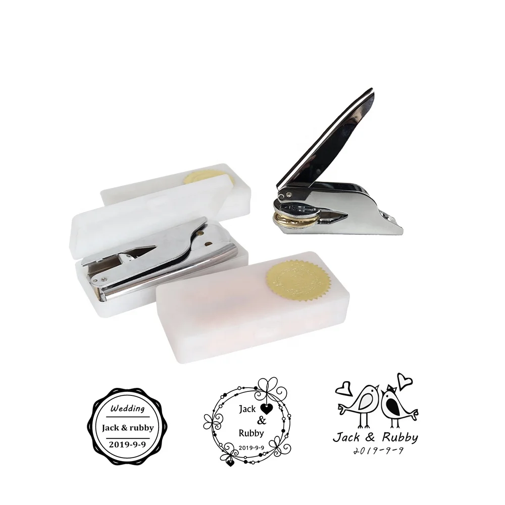 Diy Paper Hand Press Embosser Dry Seal Stamp Embossing for Office Docutments Certificate Seal