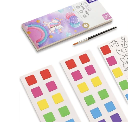 hot sales magic watercolor coloring painting with palette paper toys books brush pen planner calendar for kids