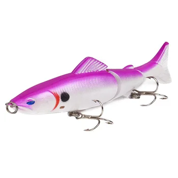 CHEERY Hard ABS Bass & Trout Fishing Lure 3-Jointed Minnow Bait 13cm/18g Topwater for River & Lake Float Fishing – Minnow – view 5