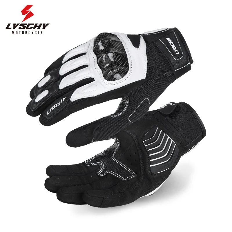 Women's Lyschy New Leather Motorcycle Gloves Soft Breathable Riding