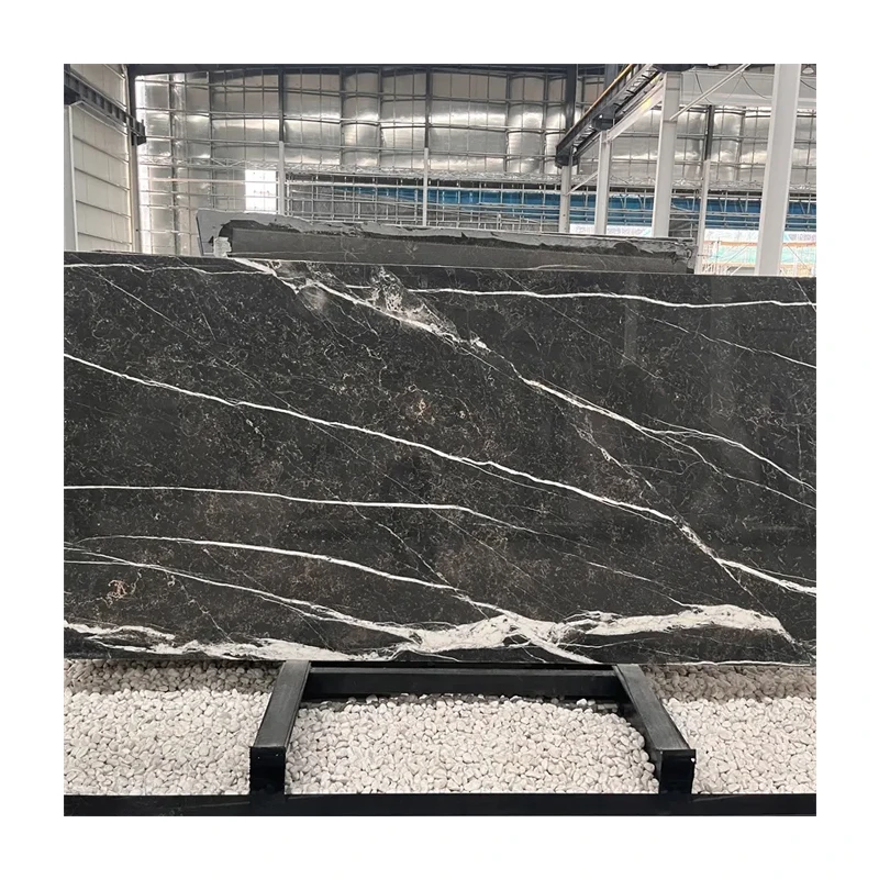 Giá nhà máy: Đá cẩm thạch đen Eiffel có vân vàng dành cho thiết kế tường và sàn nội thất; Bề mặt bàn làm bằng đá cẩm thạch đen