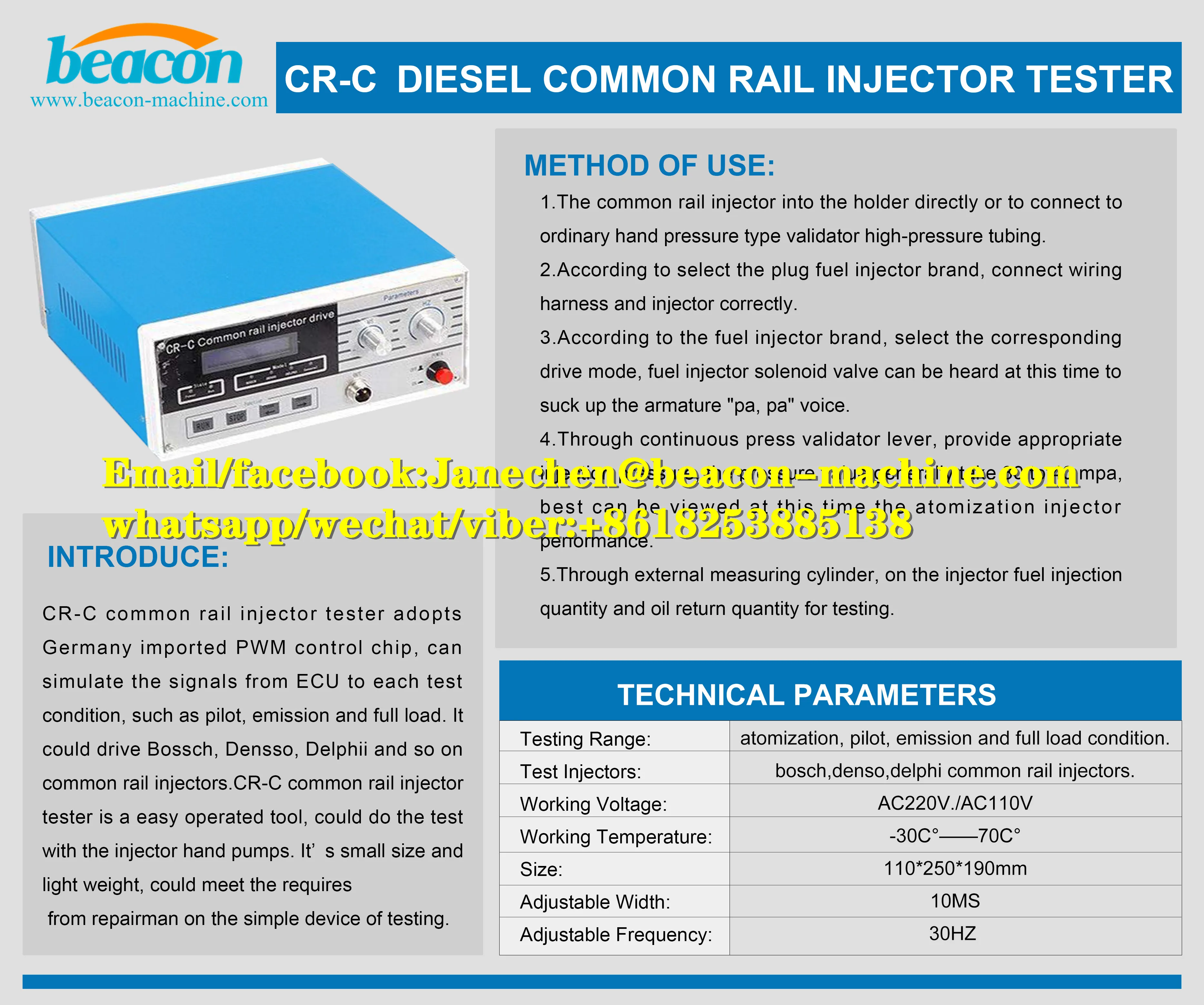 CR-C Multifunction Diesel Common Rail Injector Tester + S60H Nozzle  Validator,Common Rail Injector Tester Tool