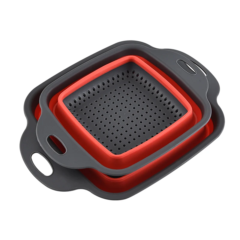 
 Рекламный круглый пластиковый складной дуршлаг для овощей  