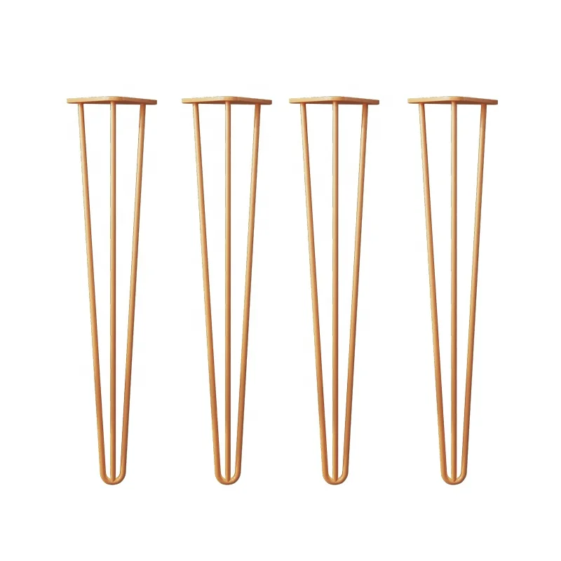 Factory Cheap Price 34 Inch 3 Rod Industrial Iron Metal Hairpin Table Legs  Desk Dining Legs Hair Pin Legs