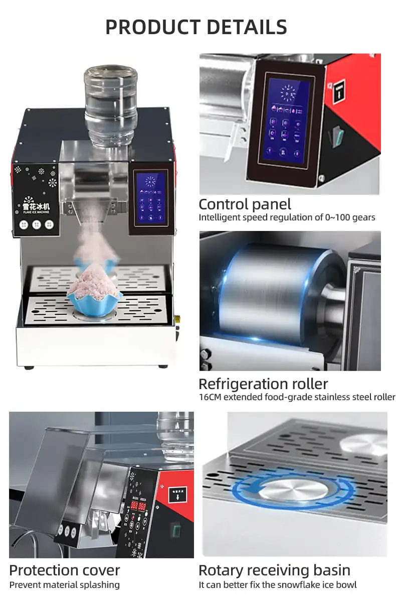 Bingsu Machine Ice Crusher Snow Flake Ice Machine Automatic Small