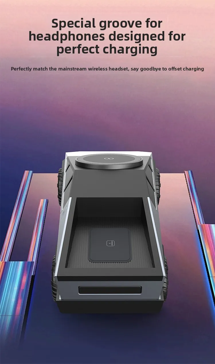 Cybertruck-Style 3-in-1 Magnetic Wireless Charging Stand