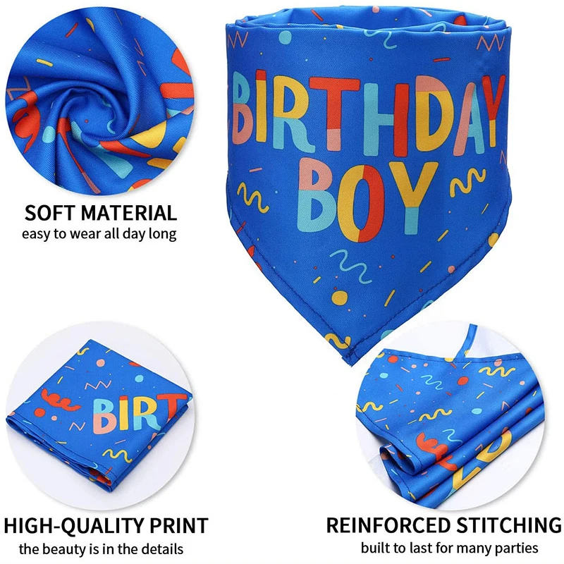 2022 Hot Design Dog Birthday Bandana Bone Chew Toy Set Pet Dog Custom
