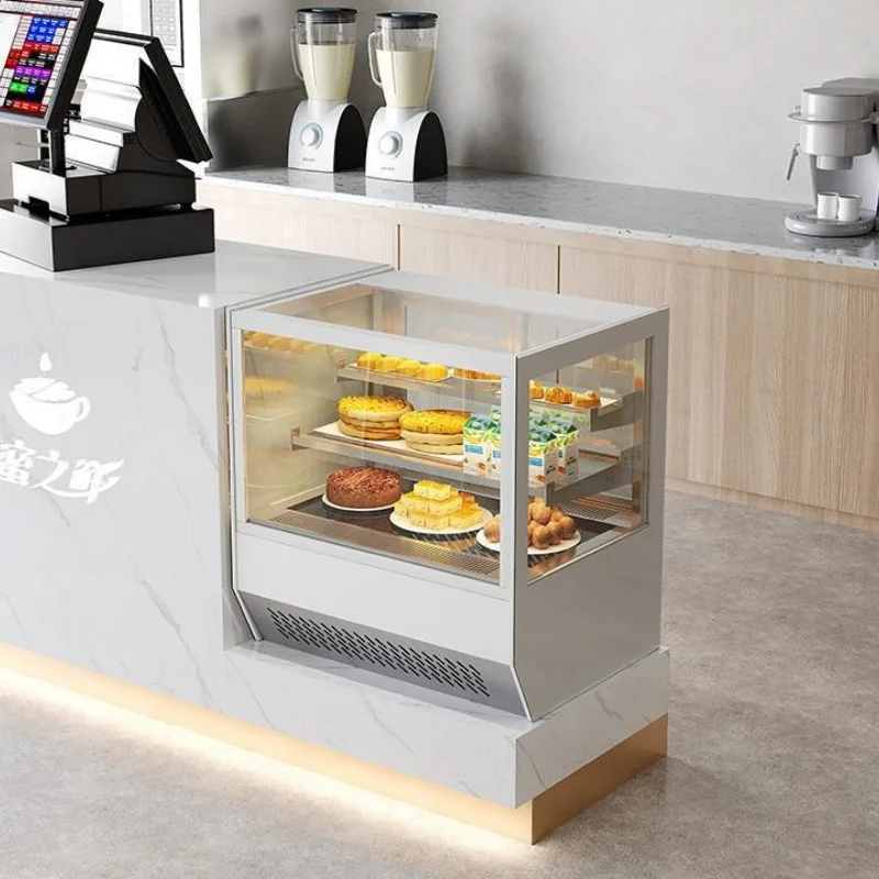 Small Double-Temperature Table Cake showcase and Dessert Display Cabinet Glass Refrigerator for Ice Cream Cooling Cooler