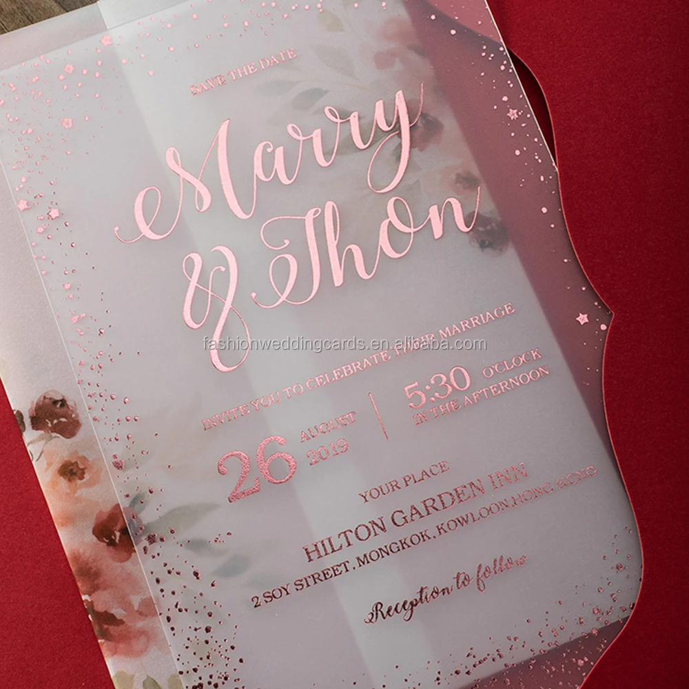 Customized Frosted Plastic Wedding Invitations with Wax Seal - RSVP ...