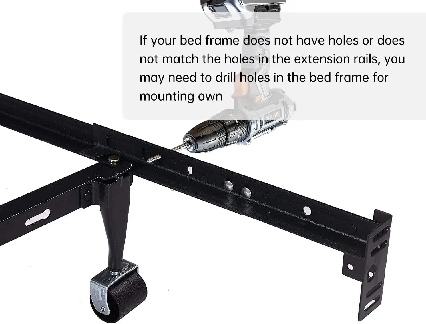Universal Headboard & Footboard Brackets Kit - Heavy Duty Steel, Adjustable For Twin, Full, Queen, King Size Beds, Matte Black