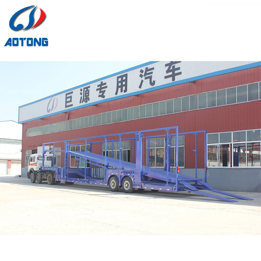 2 Axles Vehicle Transport Car Carrier Truck Trailer for Sale