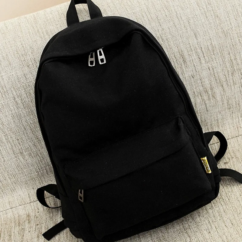 Classical Custom Logo Outdoor College Teenage Canvas Backpack Bag Blank Primary School Bags Backpack