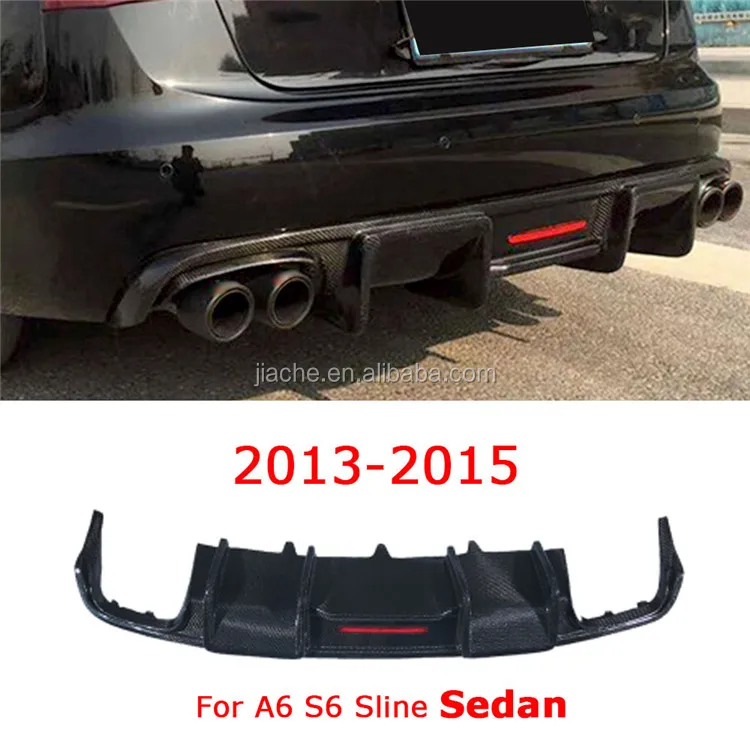 Audi A6 Sline S6 Carbon Fiber Rear Diffuser Bumper Lip Spoiler