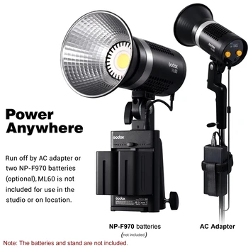Godox ML60 Portable Studio LED Light Portrait Photography Fill Light 60W 5600K CRI96 TLCI97 16 Groups 32 Channels LCD Screen detail image