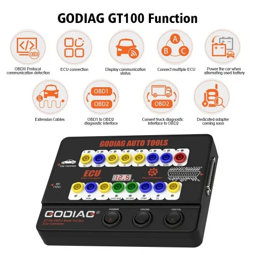 GODIAG Break Out Box Convert OBD1 Diagnostic Interface 16PIN Detector Breakout GODIAG GT100 PRO GT100+ AUTO OBD2 ECU Connector
