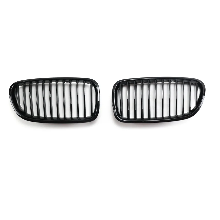 TIYPEOR Car LED Lighting Front Grille 2 Slat Front Grille Carbon Look Glossy Black Mesh Grille for Bmw 5 Series F10 2010-2017