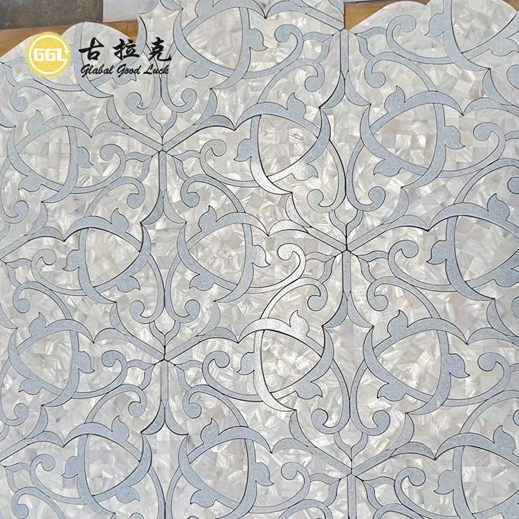 Century White Marble Mix Shell Mosaic Tile Wall Floor Kitchen Backsplash Tile Mosaic for Bathrooms