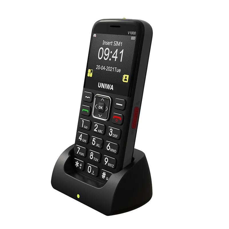 V1000 Custom 4G Big Button Big Battery Senior Cell Phone Keypad Bar Feature Mobile Phone for Elderly with SOS