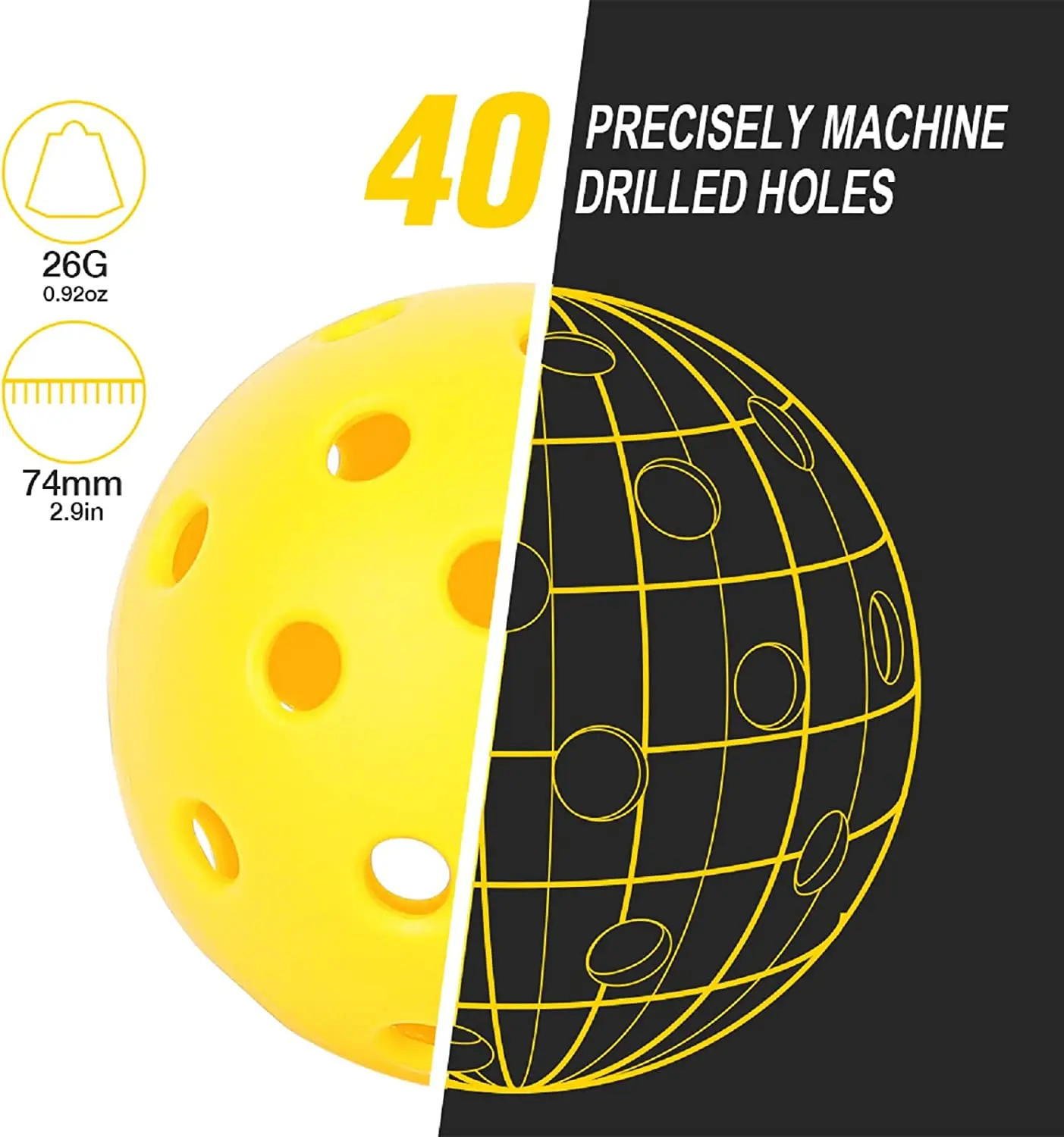 Tpb01a Pickleballs Usapa Standard Pickle Balls Competition Pickleball