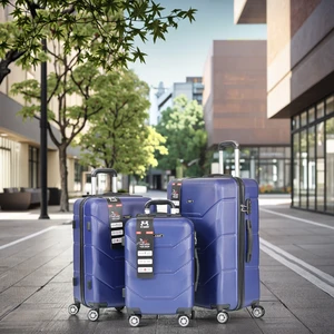 Abs Cabin Smart Luggages Hard Shell Travelling 3pcs Custom Luggage Set 20/24/28 Inch Suitcase School Bag