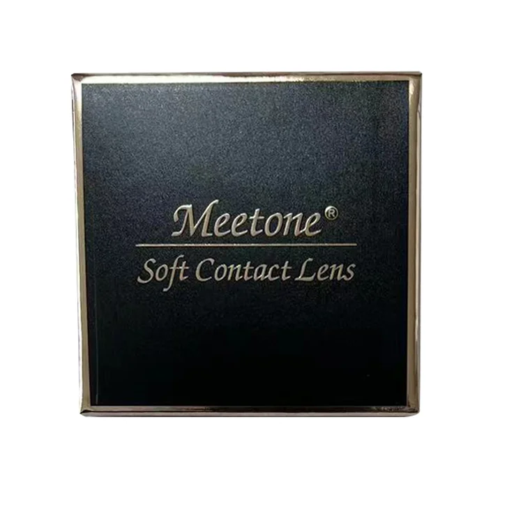 Free Design Eye Lens Box Custom Meetone Colored Contact Lenses Paper Box Uv Varnish Lentes De Contacto Paper Box