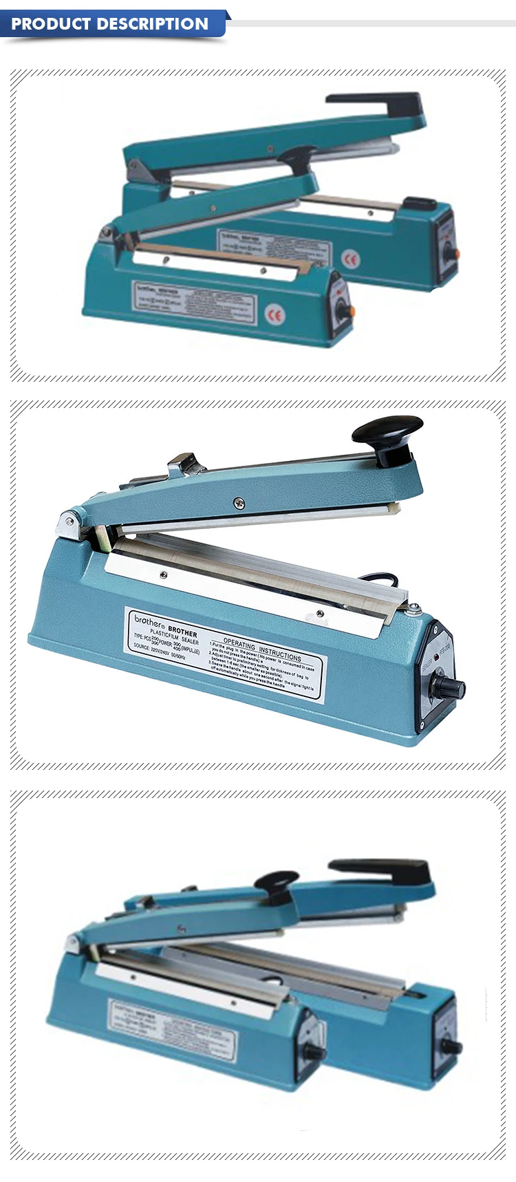 Bropack Packing Fhs210 Mini Small Bag Impulse Sealer Plastic Bags