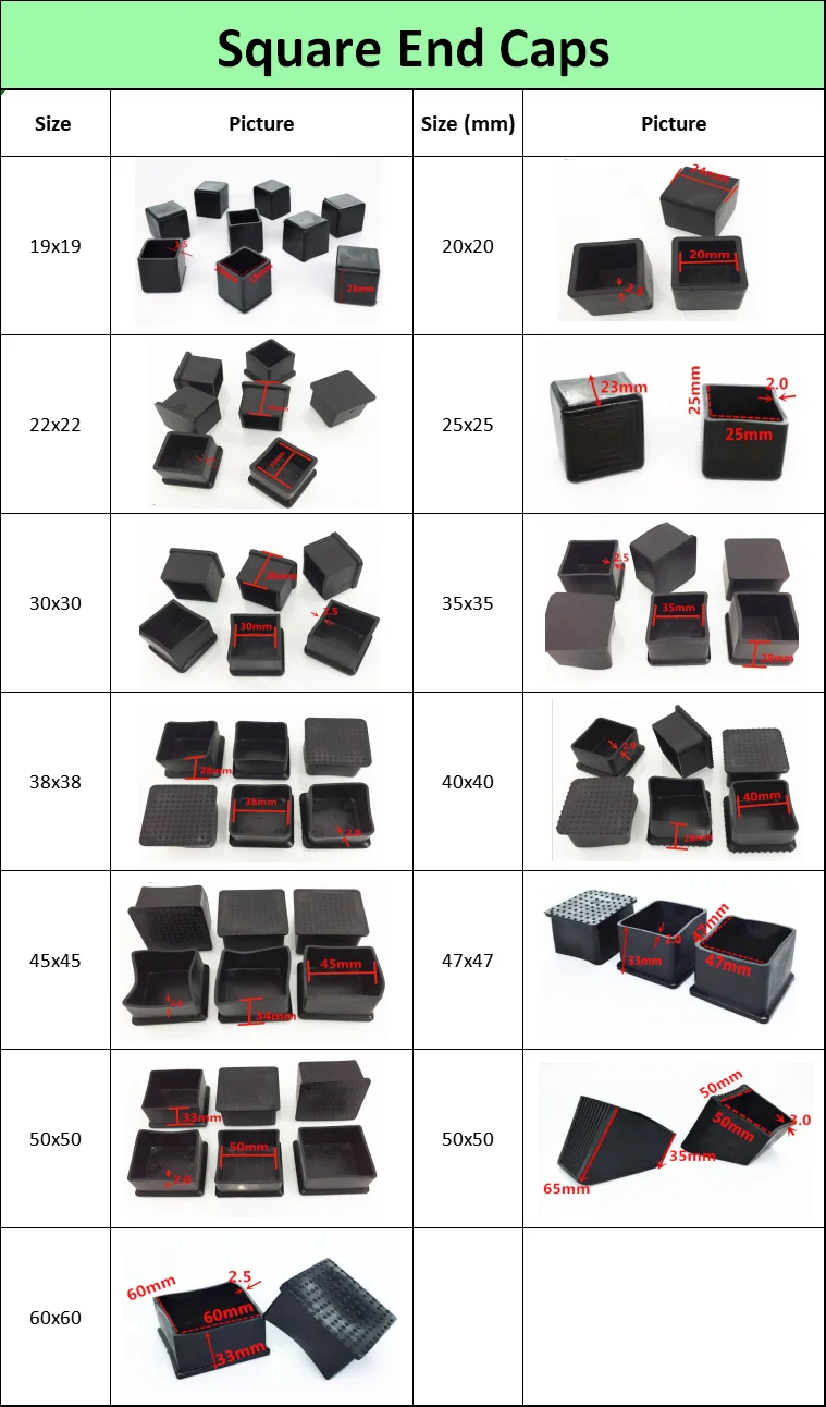 Square & Rectangular Rubber End Caps End Protection Cap For Pipe Buy