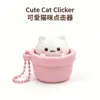 Base rosa + gato blanco (clicker + cadena de cuentas)