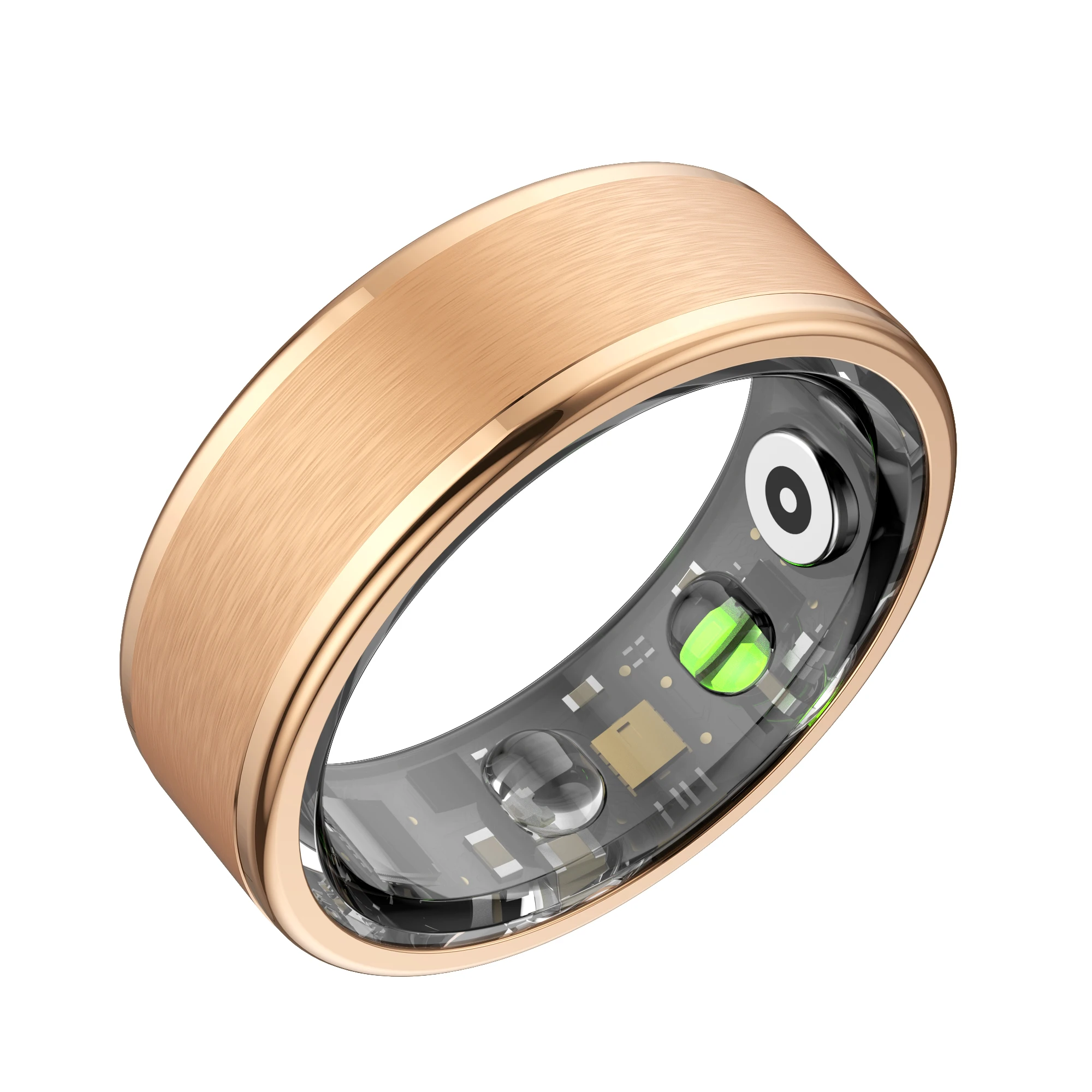 Smart Health Ring Fitness Tracker - Sleep Monitor, Step Counter, 8 Sport Modes, IP68 Waterproof - No Monthly Fees - Gold, Size 7