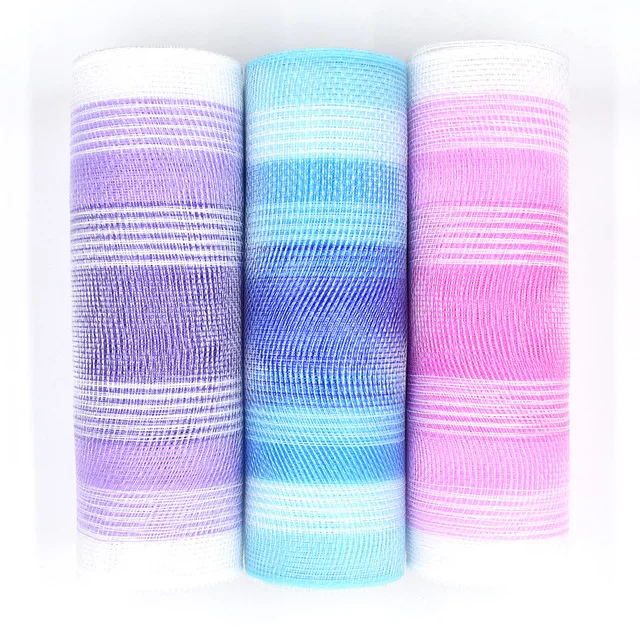 New Poly Deco Mesh 10 Inch Ribbon With Colorful Stripes Home Decor For