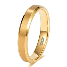 Ouyuan Jewelry 18K 24K Gold Plated  4mm 8mm 6mm Wedding Band Custom Tungsten Ring for Men and Women