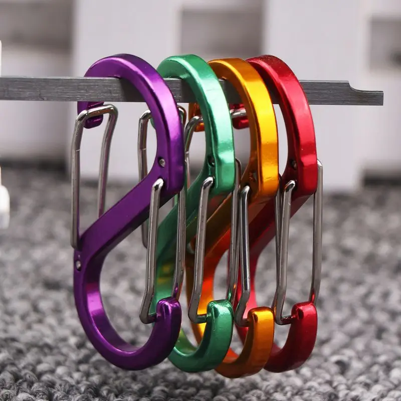 Custom small camping hammock loading buckle keychain snap hook s biner aluminum alloy key carabiner