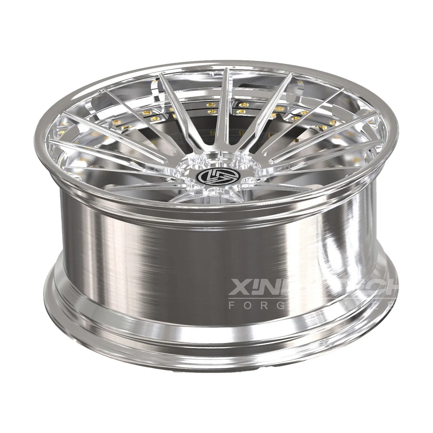 XL 2-Piece Deep Dish Concave Silver Brushed Wheel Alloy Forged Wheels 5x114.3 5x120 5x112 Custom Forging Racing Car Wheel - Image 4