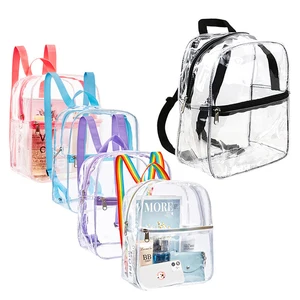 B29 Fashion Mini Transparent PVC School Backpack Lightweight and Portable Waterproof with Zipper Closure Cross-Border Support