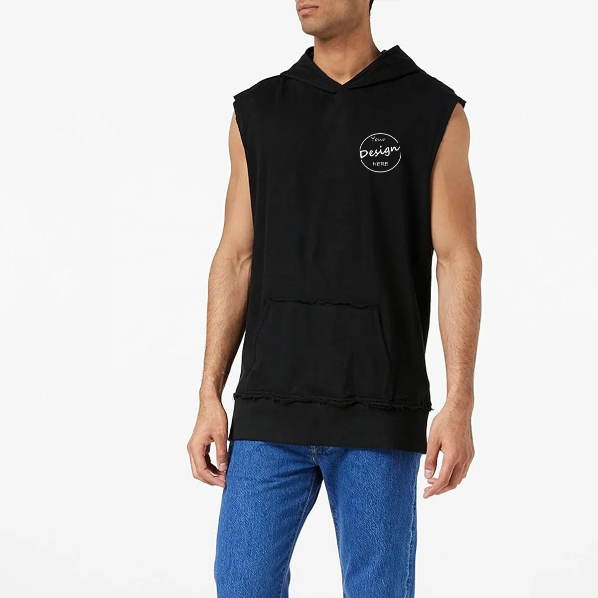 JL814A Factory Wholesale Mens Sports Running Oversized Sleeveless Hoodies Plus Size Men’s Hoodies Sweatshirts