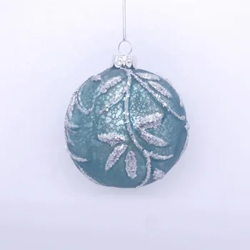 Handmade Luxury Ball Pendant For Tree Christmas Ball Ornaments Painted Rhombus Check Glitter Green Christmas Glass Ball